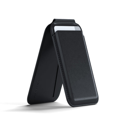 Satechi ST-VLWK Vegan Leather Magnetic Wallet Stand (Black)