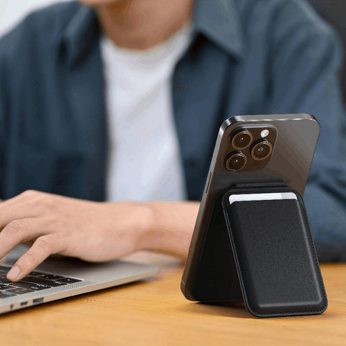 Satechi ST-VLWK Vegan Leather Magnetic Wallet Stand (Black)