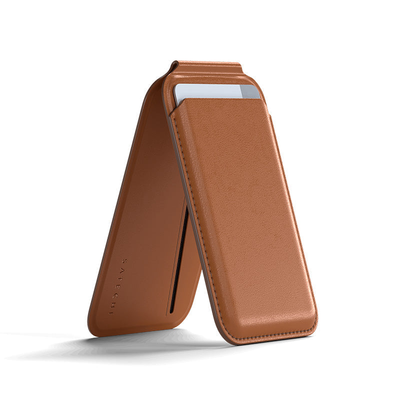 Satechi ST-VLWN Vegan Leather Magnetic Wallet Stand (Brown)