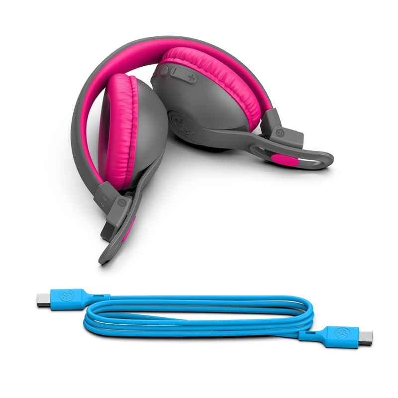JLab JBuddies Studio 2 Wireless Headphones Gray/Pink