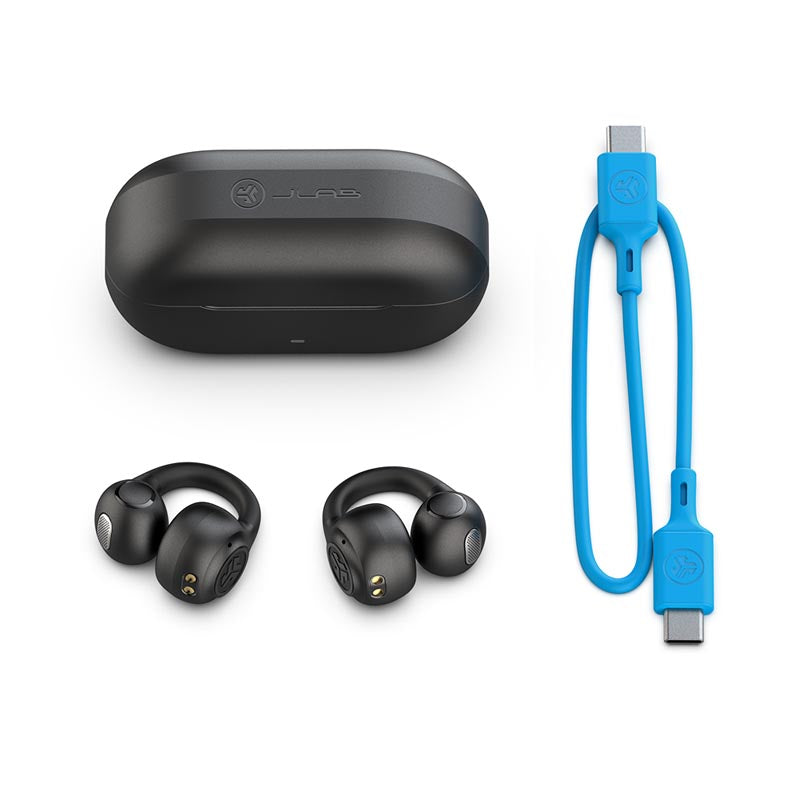 JLab Flex Open Clip On Earbuds (Black)
