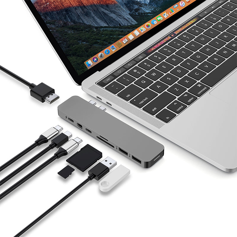 HyperDrive GN28D-GRY-GL-50 PRO 8-in-2 USB-C Hub (Grey)