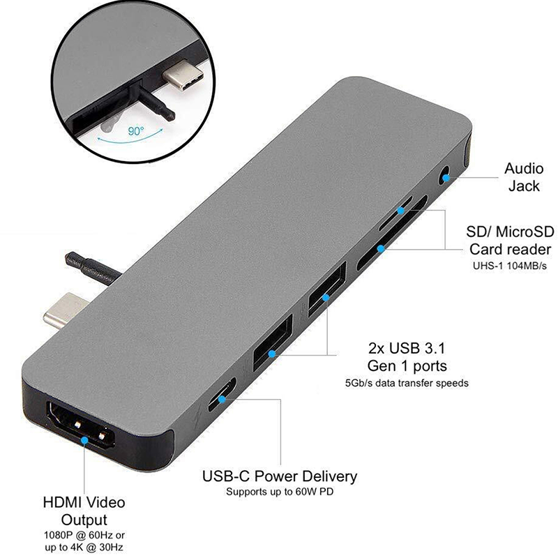 HyperDrive GN21D-Gray SOLO 7-in-1 USB-C Hub