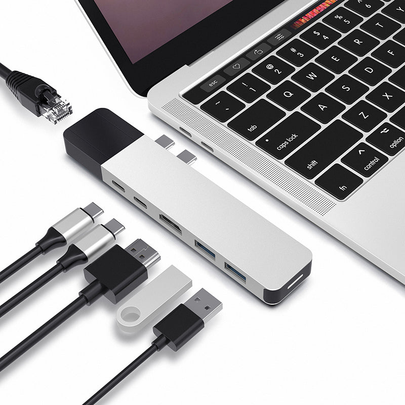 HyperDrive GN28N NET 6-in-2 USB-C Hub (Silver)