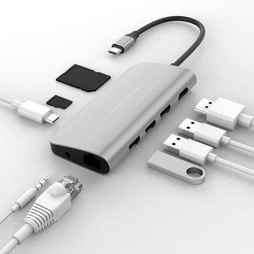 HYPERDRIVE HD30F POWER 9-in-1 USB-C Hub (Silver)