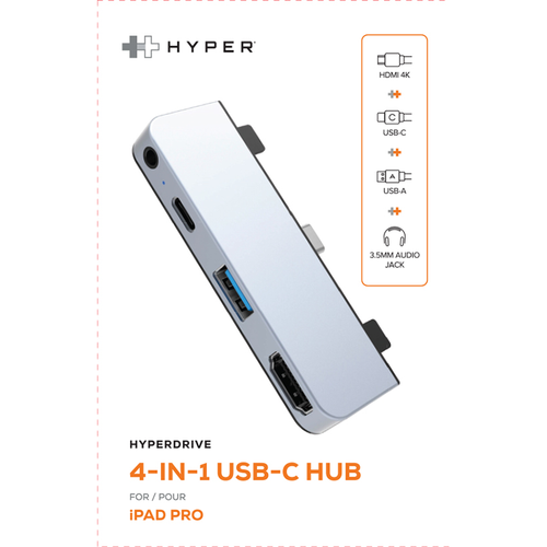 Hyperdrive HD319E-Silver 4-in-1 USB-C Hub