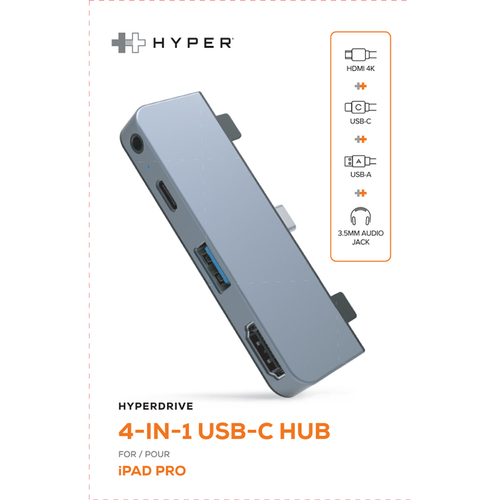 Hyperdrive HD319E-Gray 4-in-1 USB-C Hub