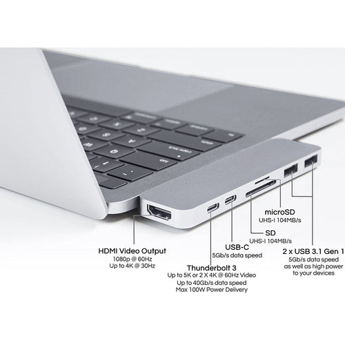 HyperDrive HD28C DUO 7-in-2 USB-C Hub (Silver)