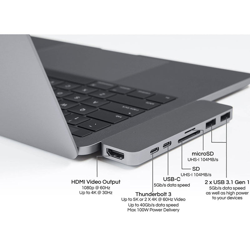 HyperDrive HD28C DUO 7-in-2 USB-C Hub (Grey)