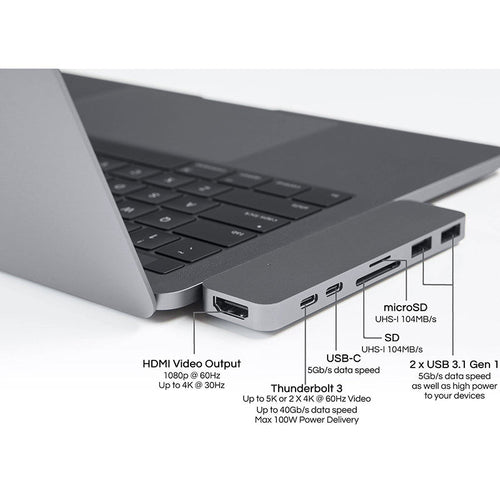 HyperDrive HD28C DUO 7-in-2 USB-C Hub (Grey)
