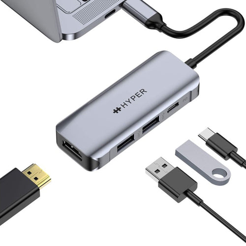 Hyperdrive HD41-GL-50 4-in-1 USB-C Hub (Grey)