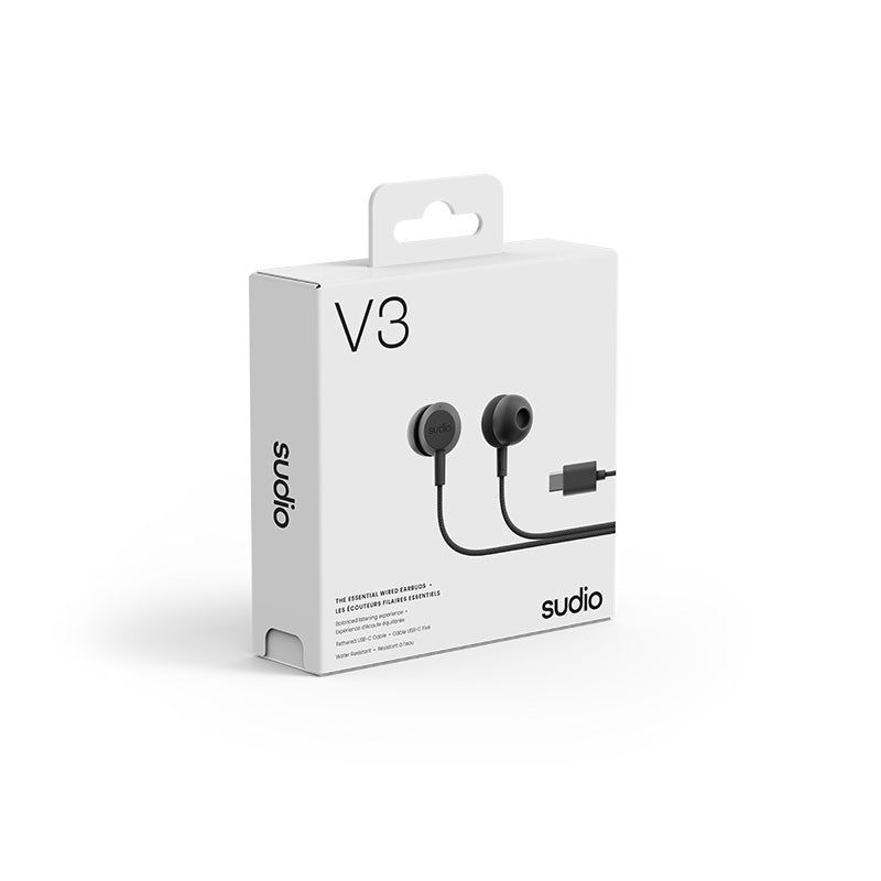 Sudio V3 Wired USB-C Earbuds - Black