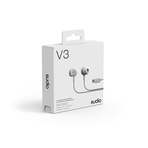 Sudio V3 Wired USB-C Earbuds - White