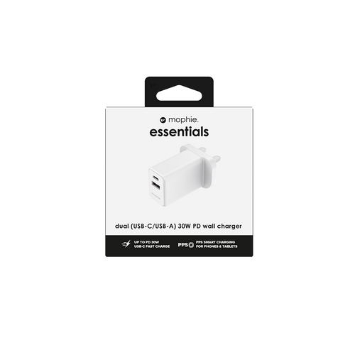 Mophie MP-40912222 Essentials PD30W UK Power Adapter (White)