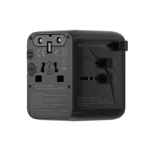 Mophie MP-409917457 Gan PD35W 3C2A Universal Travel Adapter (Black)