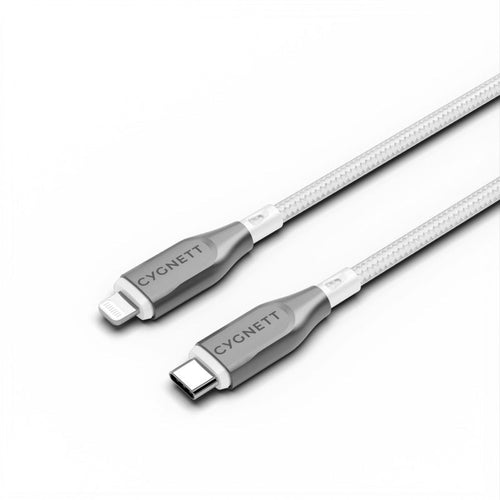 Cygnett CY4668PCCCL Armoured Lightning To USB-C Cable 1M (White)