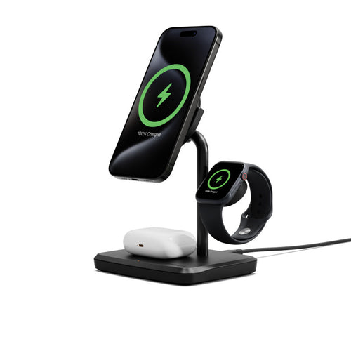 Cygnett CY5100BUNCP Qi2.0 3-In-1 Charge Base (Black)