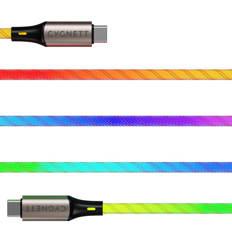 Cygnett CY5211 Illuminate USB-C to USB-C 1.2m Light Up Cable