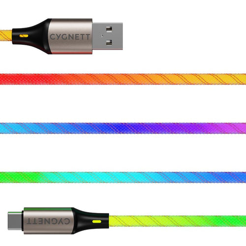 Cygnett CY5212 Illuminate USB-C to USB-A 1.2m Light Up Cable