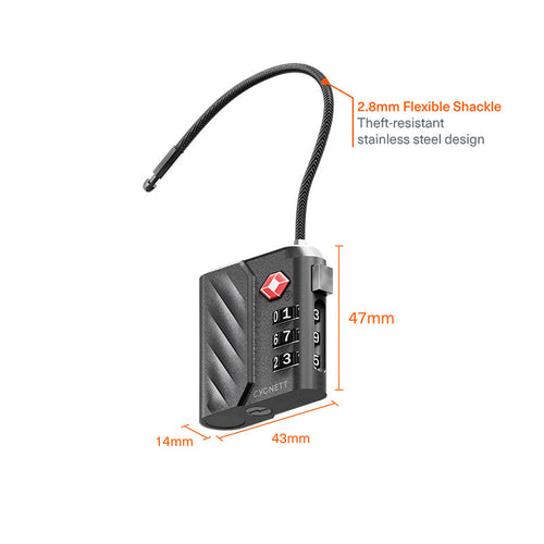Cygnett CY5317VOYTL Voyager TravelTag TSA Lock (Black0