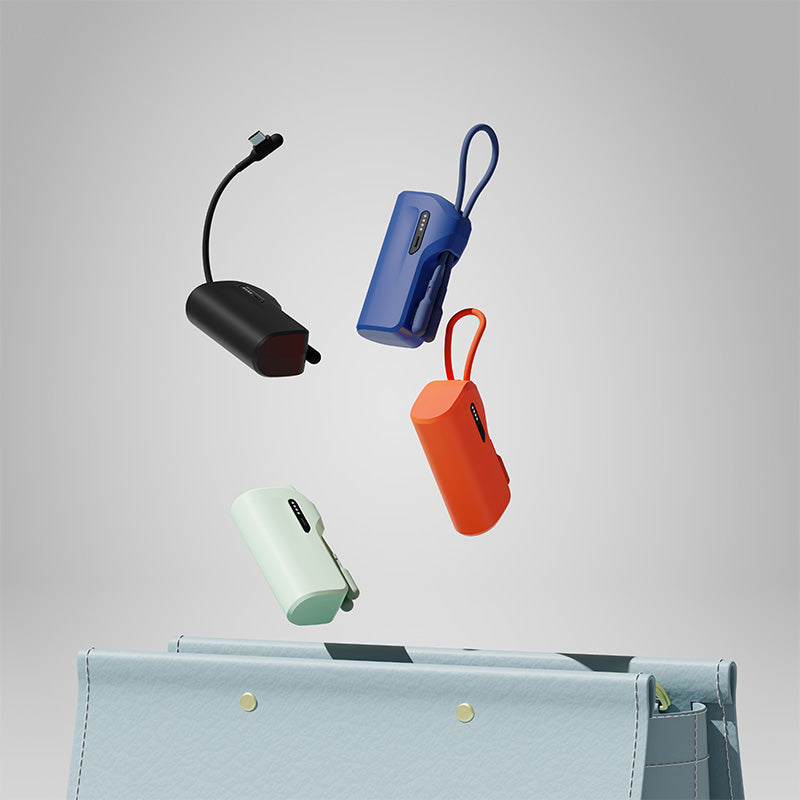 Cygnett Thumboost 5K Powerbank Built-in Cable (Neon Dusk)