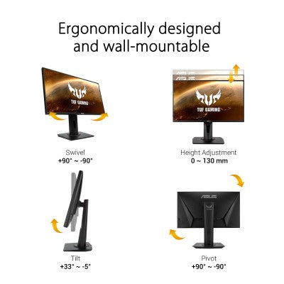 Asus TUF Gaming VG259QR Gaming Monitor - 24.5 FHD IPS 165Hz