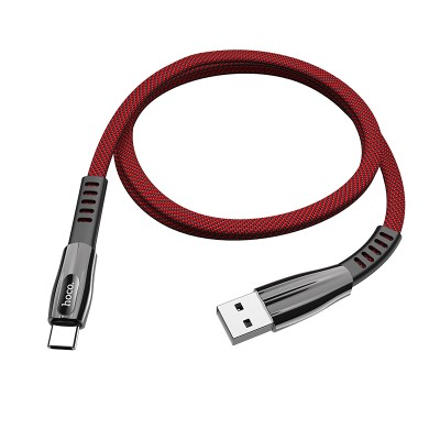 HOCO U70 Splendor USB A to Type-C Charging Cable 1.2M (Red)