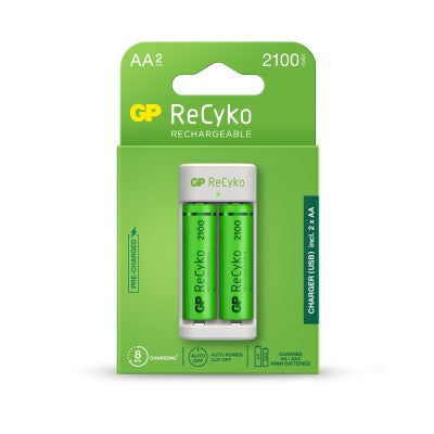 GP ReCyko 2-Slot E211 USB Charger (w/2s 2000mAh AAA)