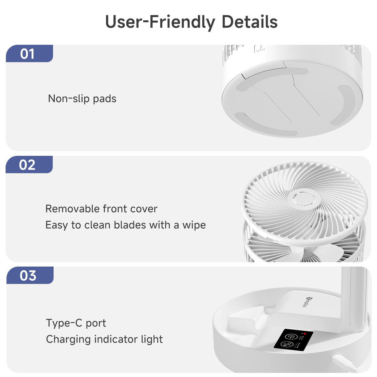 Simplus DFSH017WH00 Desktop and Floor Dual-Purpose Fan
