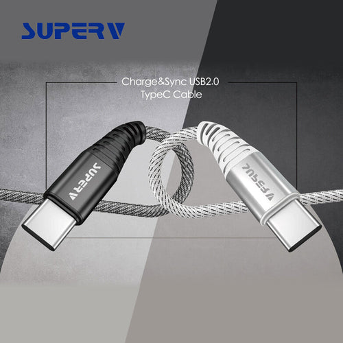 SuperV CD100-BL QC USB2.0 Type-C Cable 100cm (Blue)
