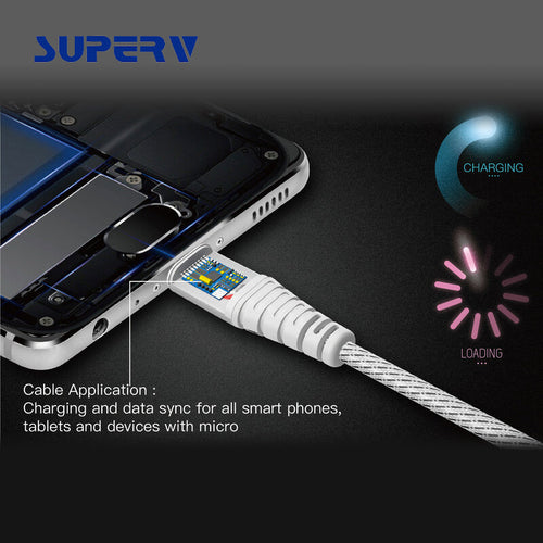 SuperV CD100-BL QC USB2.0 Type-C Cable 100cm (Blue)