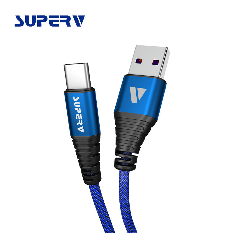 SuperV CD100-BL QC USB2.0 Type-C Cable 100cm (Blue)
