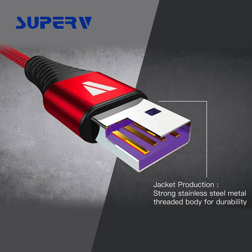 SuperV CD100-BL QC USB2.0 Type-C Cable 100cm (Blue)