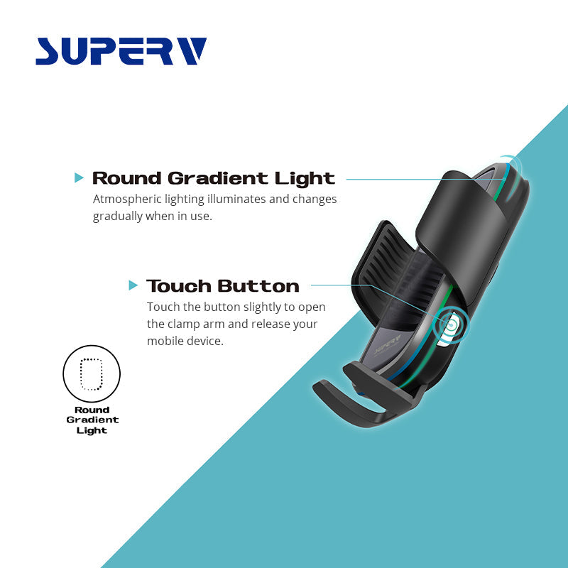 SuperV G91 Wireless Induction Car Holder Sets 15W/Type C