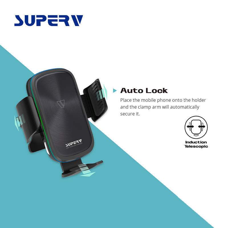 SuperV G91 Wireless Induction Car Holder Sets 15W/Type C
