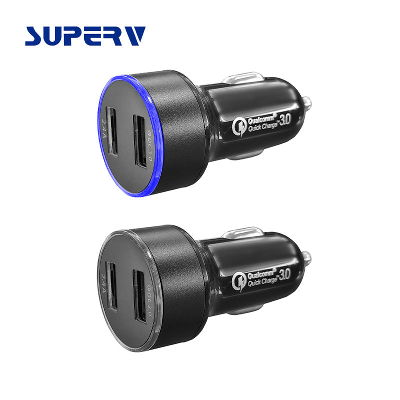 SuperV G01 Quick Charge 3.0 2Ports USB Car Charger