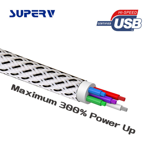 SuperV CCD130-BK 130cm USB2.0 TypeC to Type C PD 60W Cable