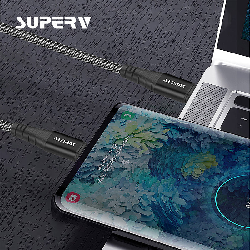 SuperV CCD200-BK 200cm USB2.0 TypeC to Type C PD 60W Cable