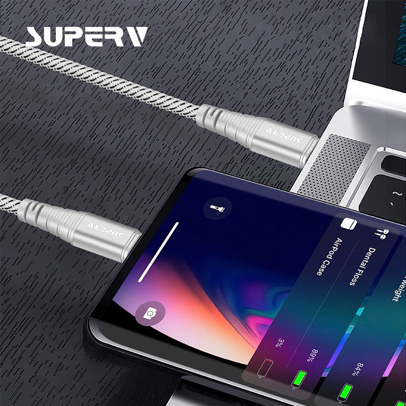 SuperV CCD200-WH 200cm USB2.0 TypeC to Type C PD 60W Cable