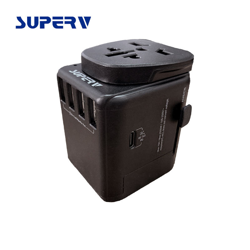 SuperV G52 PD30W USB Quick Charge Travel Adaptor (Black)