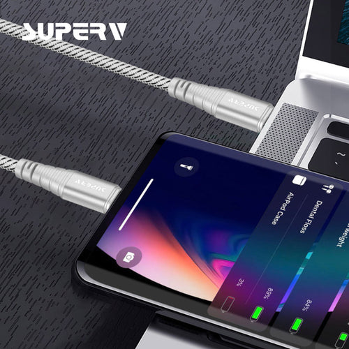 SuperV CCD20 USB-C to USB-C PD60W Cable 20cm (White)