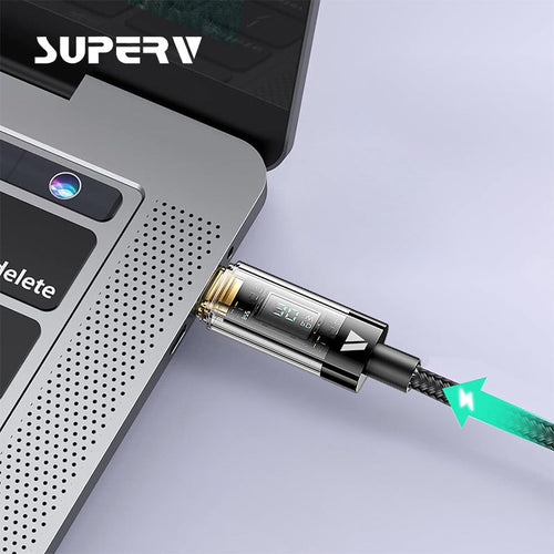 SuperV RT20 100W C to C Charging with Display Cable 20cm
