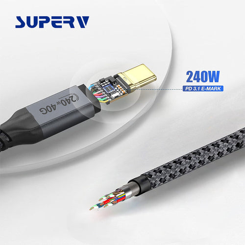 SuperV CC240 8K 240W USB4 Multi-Interface Cable 100cm