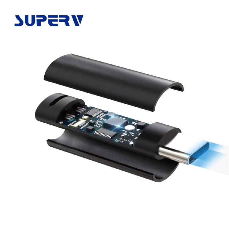 SuperV 2-in-1 Headphone and Charge Adaptor 3.5mm Aux and USB-C (11cm)