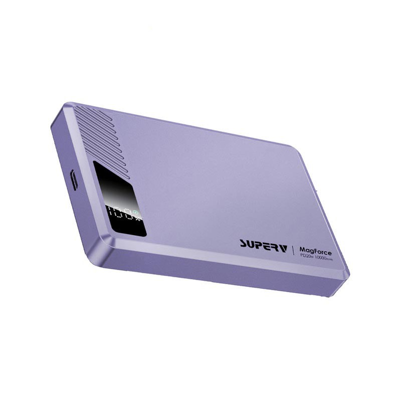 SuperV Power42-PP 10000mAh Wireless Power Bank with Digital Display (Purple)