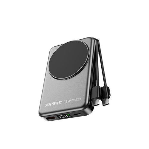SuperV Power 11-C 35W 10000mah with Built in C cable Power Bank (Black)