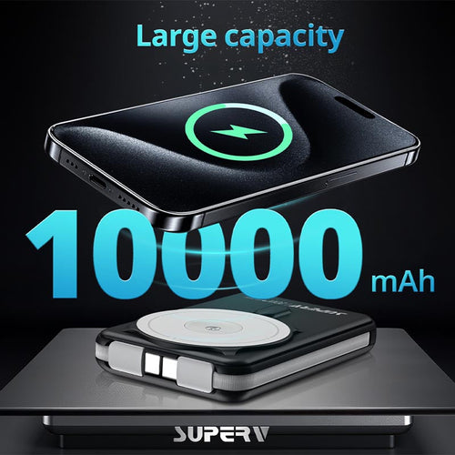 SuperV Power 13 20W 10000mAh with Build in C Cable Power Bank (Purple)