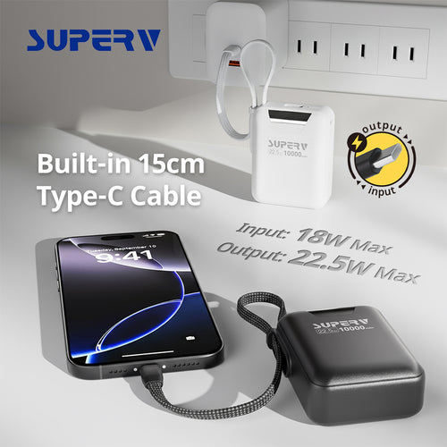 SuperV Power15 10000mAh CCC Power Bank (Pink)