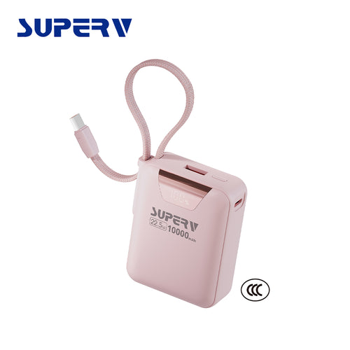 SuperV Power15 10000mAh CCC Power Bank (Pink)