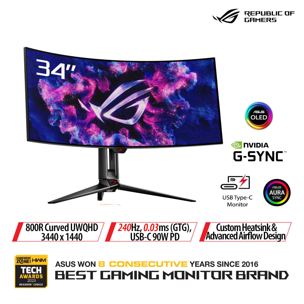 Asus ROG Swift OLED PG34WCDM - 34 UWQHD-C OLED 240Hz Gaming Monitor